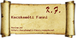 Kecskeméti Fanni névjegykártya
